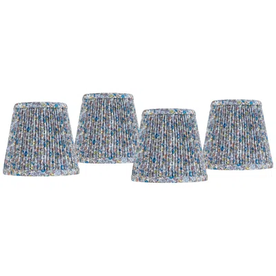 Springcrest Blue Shirred Pleat Shades Set Of 4 4x6x5.5" (clip-on)