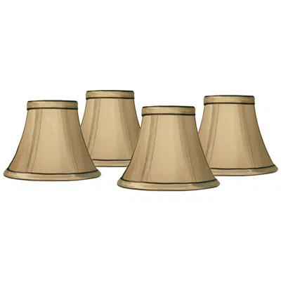 Springcrest Celia Tan Brown Trim Lamp Shades 3x6x5x5 (clip-on) Set Of 4