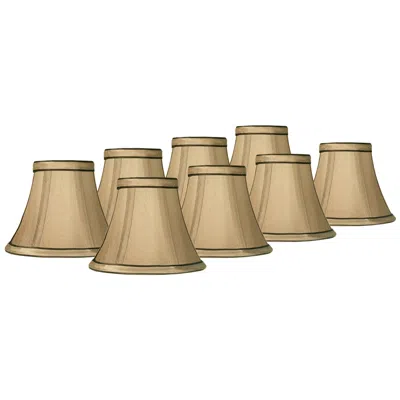 Springcrest Celia Tan Brown Trim Lamp Shades 3x6x5x5 (clip-on) Set Of 8