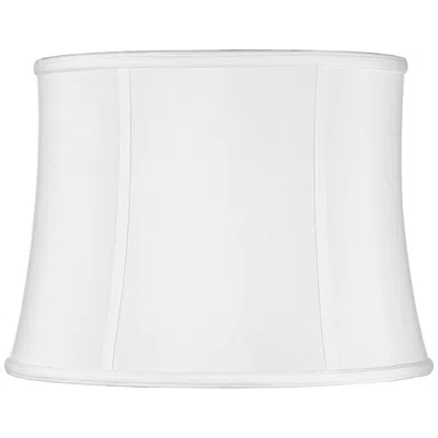Springcrest Clair Faux Silk White Drum Lamp Shade 14x16x12 (spider)
