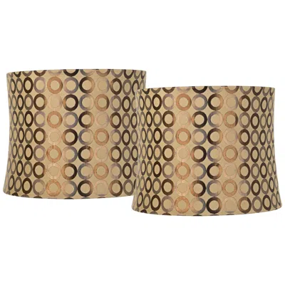 Springcrest Copper Circles Set Of 2 Drum Lamp Shades 13x14x11 (spider)