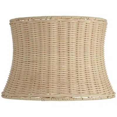 Springcrest Corset Pinched Drum Unbleached Rattan Lamp Shade 10x11.5x8
