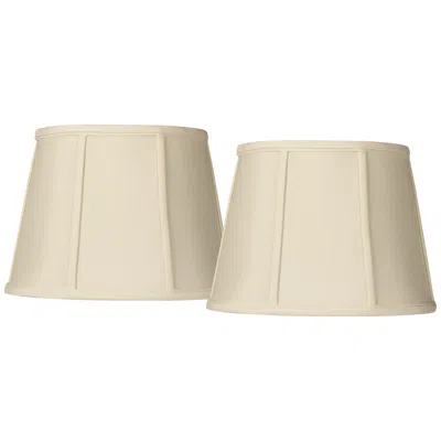 Springcrest Cream Fabric Set Of 2 Oval Lamp Shades 9x12x9" (spider)
