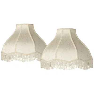 Springcrest Cream Scallop Dome Lamp Shades 6x17x12x11 (spider) Set Of 2