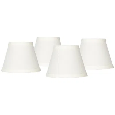 Springcrest Cream White Linen Chandelier Clip Shades 3x5x4 (clip-on) Set Of 4
