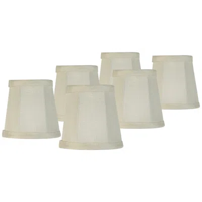 Springcrest Creme Fabric Bell Lamp Shades 3x4x4 (clip-on) Set Of 6
