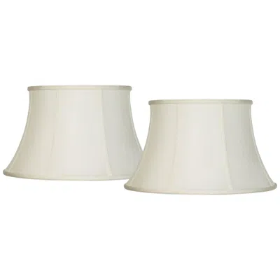 Springcrest Creme Fabric Set Of 2 Drum Lamp Shades 13x19x11 (spider)