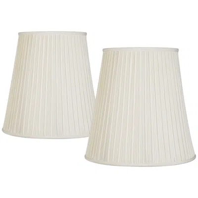 Springcrest Creme Mushroom Pleat Lamp Shades 12x18x18 (spider) Set Of 2