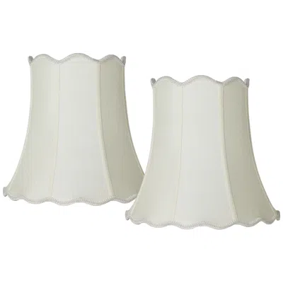 Springcrest Creme Scallop Bell Lamp Shade 10x16x15 (spider) Set Of 2