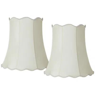 Springcrest Creme Scallop Set Of 2 Bell Lamp Shades 12x18x18 (spider)