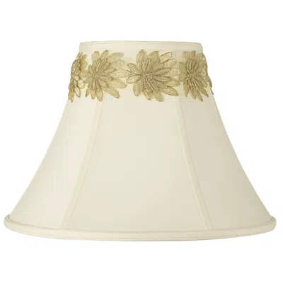 Springcrest Creme Shade With Gold Flower Trim 7x16x12 (spider)