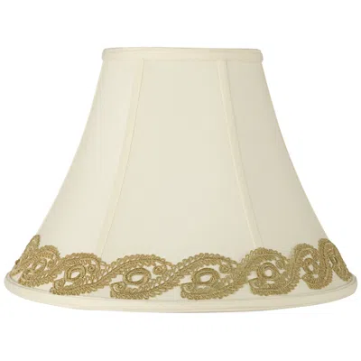 Springcrest Creme Shade With Gold Vine Lace Trim 7x16x12 (spider)