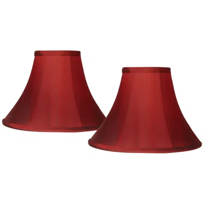 Springcrest Deep Red Fabric Set Of 2 Bell Lamp Shades 5x12x8.5 (spider)