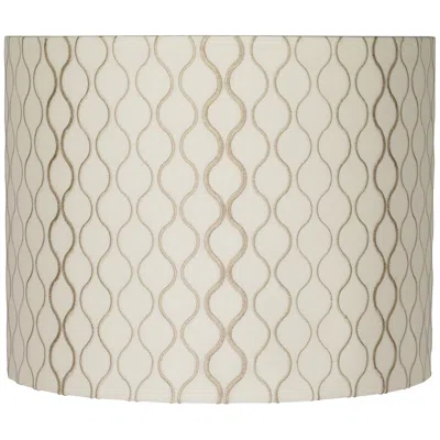 Springcrest Doral Off-white Embroidered Drum Shade 14x14x11 (spider)