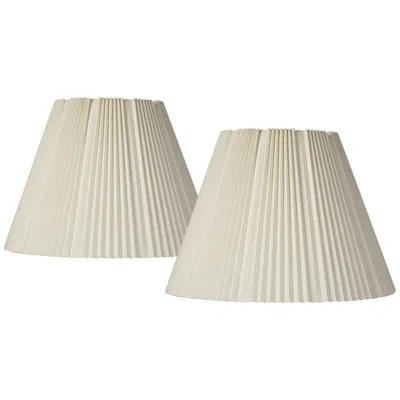 Springcrest Eggshell White Pleated Lamp Shades 9x17x12.25 (spider) Set Of 2