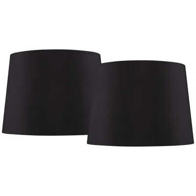 Springcrest Ella Black Faux Silk Drum Shades 11x13x9.5 (spider) Set Of 2