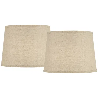 Springcrest Ella Burlap Linen Drum Lamp Shades 11x13x9.5 (spider) Set Of 2 In Brown