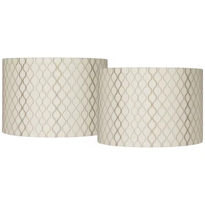 Springcrest Embroidered Hourglass Set Of 2 Drum Shades 16x16x11 (spider)