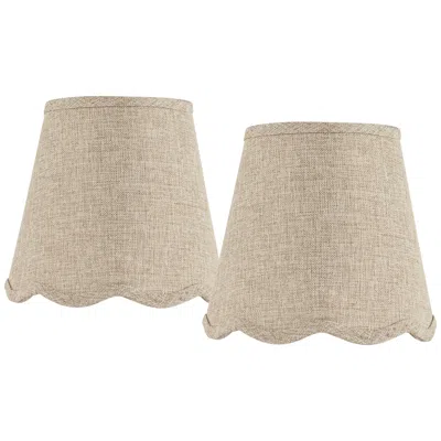 Springcrest Fawn Set Of 2 Empire Lamp Shades 4x6x5.5 (candle Clip)