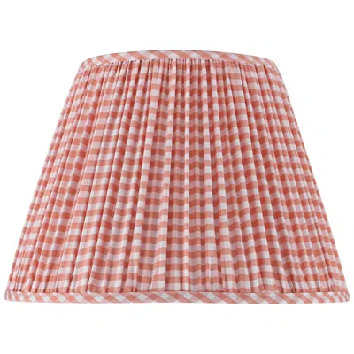 Springcrest Gingham Pink Plaid Pleated Cotton Empire Shade (9x16x11)