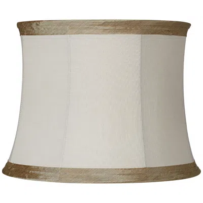 Springcrest Goggins Ivory Linen Taupe Trim Lamp Shade 14x16x12 (spider)