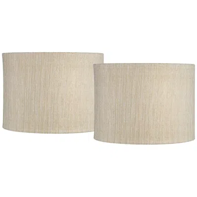 Springcrest Gold Silver Weave Set Of 2 Drum Shades 15x15x11 (spider)