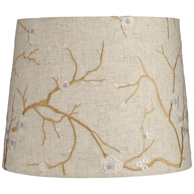 Springcrest Goldenrain Linen Flower Embroidered Shade 12x14x11 (spider)