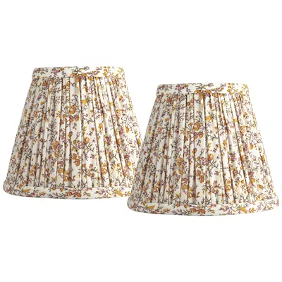 Springcrest Goldenrod Floral Clip-on Lamp Shades 3.5x6x5 Set Of 2 In Brown