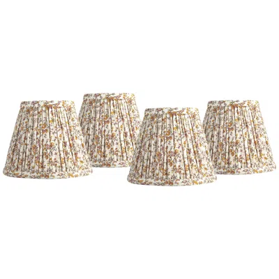 Springcrest Goldenrod Floral Clip-on Lamp Shades 3.5x6x5 Set Of 4 In Brown