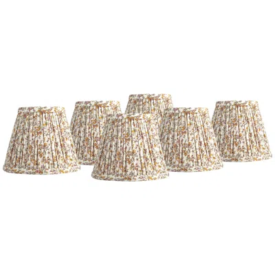 Springcrest Goldenrod Floral Clip-on Lamp Shades 3.5x6x5 Set Of 6 In Multi