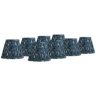 Springcrest Green Blue Floral Clip-on Lamp Shades 3.5x6x5 Set Of 8
