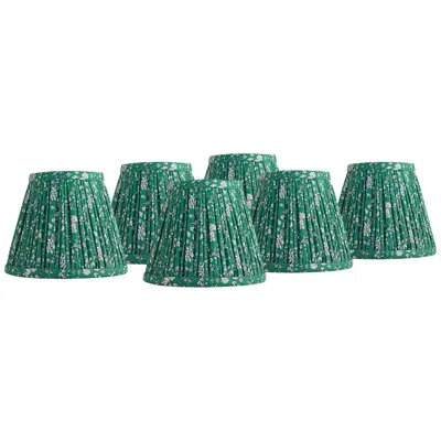 Springcrest Green Violet Floral Clip-on Lamp Shades 3.5x6x5 Set Of 6