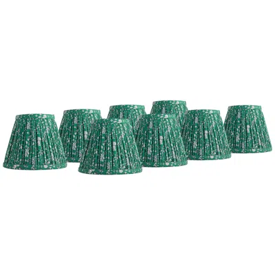 Springcrest Green Violet Floral Clip-on Lamp Shades 3.5x6x5 Set Of 8