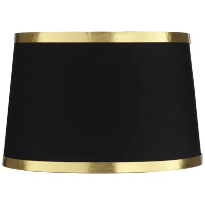 Springcrest Hallie Black Drum Shade With Metallic Trim 13x15x10 (spider)