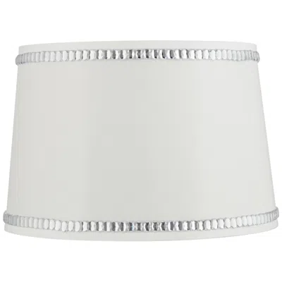 Springcrest Hallie White Drum Shade With Crystal Trim 13x15x10 (spider)