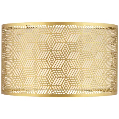 Springcrest Hershel Gold Laser Cut Metal Drum Shade 17x17x10 (spider)