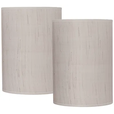 Springcrest Ivory Linen Set Of 2 Cylinder Lamp Shades 8x8x11 (spider)