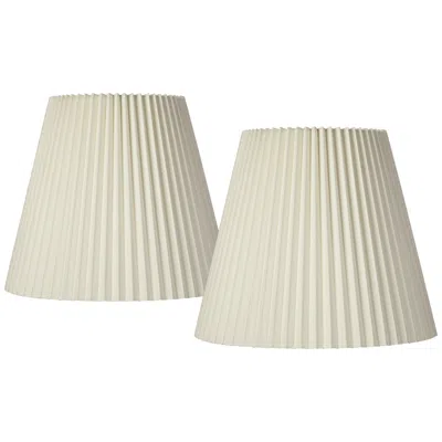 Springcrest Ivory Pleated Lamp Shades 10x17x14.75 (spider) Set Of 2