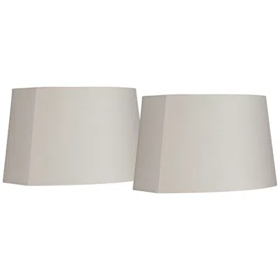 Springcrest Ivory Set Of 2 Oval Lamp Shades 10/12.5x11/15x10 (spider)