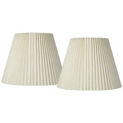 Springcrest Ivory Set Of 2 Pleat Empire Lamp Shades 11x19x14.5 (spider)