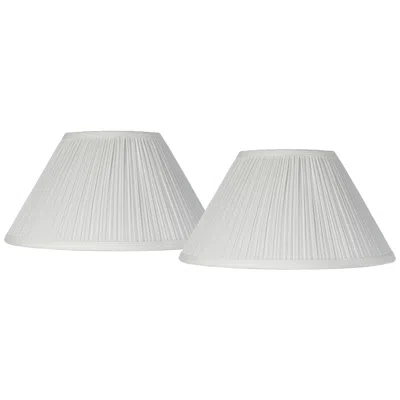 Springcrest Ivory White Set Of 2 Pleated Lamp Shades 6x14x8 (spider)