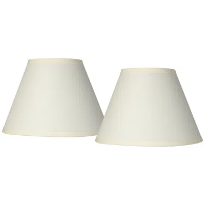 Springcrest Ivory White Set Of 2 Table Lamp Shades 6x12x8.5 (clip-on)