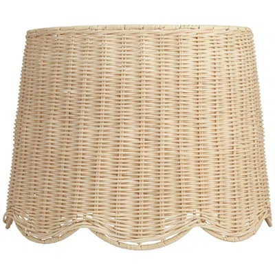Springcrest Lessie Unbleached Rattan Drum Lamp Shade 13x15.5x11.75 (spider)