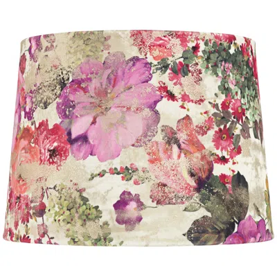 Springcrest Lindy Cream Floral Velvet Drum Lamp Shade 13x15x11 (spider)