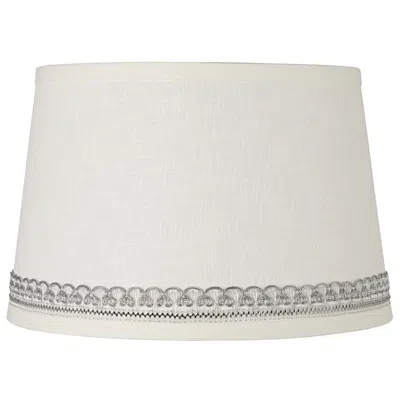 Springcrest Linen Lamp Shade With Silver Looped Trim 10x12x8 (spider)