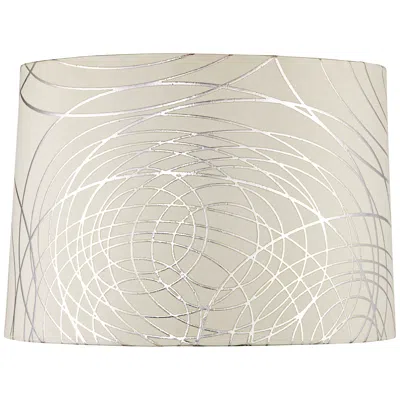 Springcrest Marlee  Silver Circles Drum Shade 15x16x11 (spider)