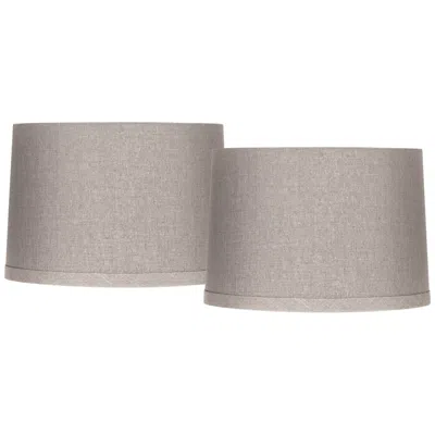 Springcrest Marlee Warm Gray Linen Set Of 2 Lamp Shades 15x16x11 (spider)