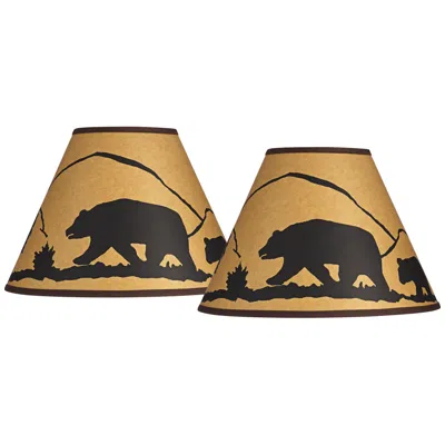 Springcrest Mountain Bear Set Of 2 Brown Empire Shades 6x14x10 (spider)