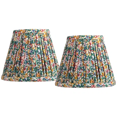 Springcrest Multi-color Pleated Clip-on Lamp Shades 3.5x6x5 Set Of 2