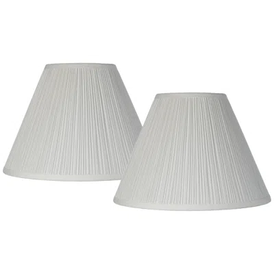 Springcrest Mushroom Pleat White Lamp Shades 6.5x15x11 (spider) Set Of 2
